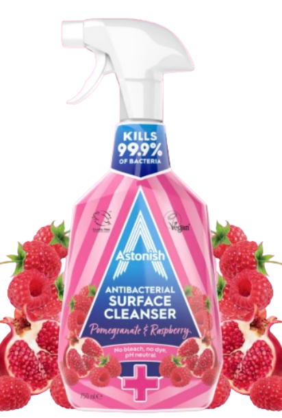 12x750ml Astonish Pomegranate & Raspberry Antibacterial Cleaner