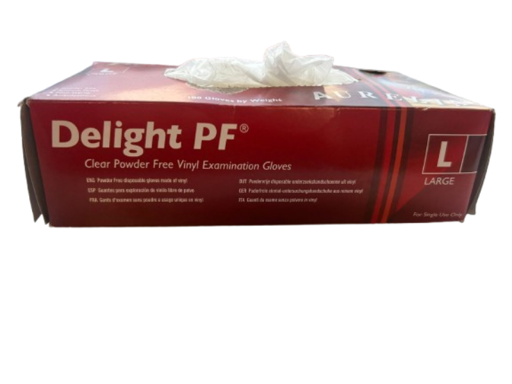 x100 Aurelia Delight Clear Vinyl Powder Free Gloves