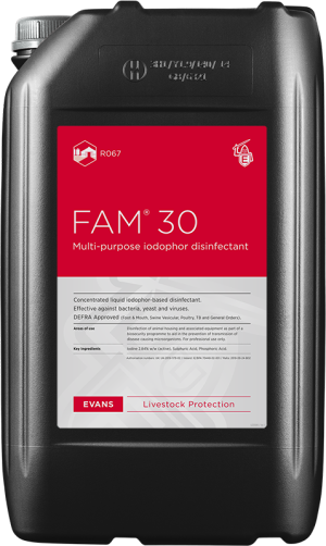 Evans FAM 30 Iodophor Disinfectant 5L