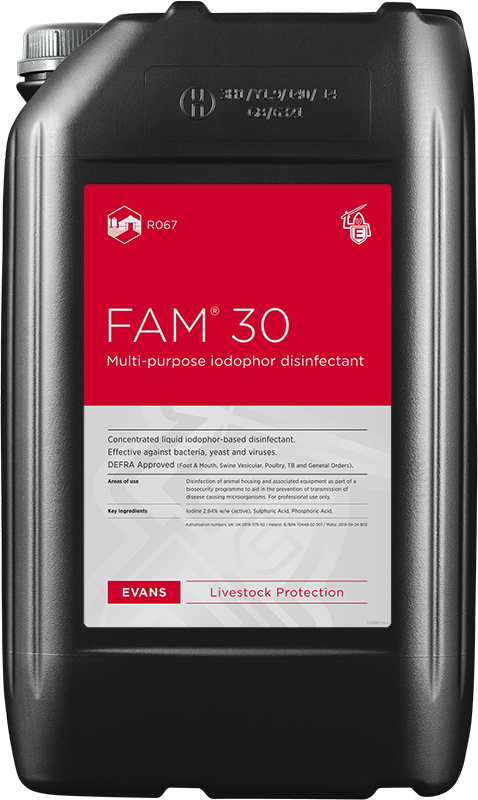 Evans FAM 30 Iodophor Disinfectant 5L