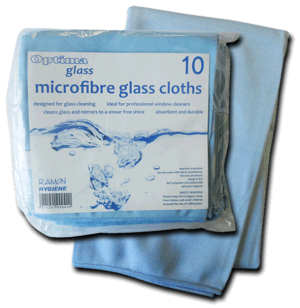 Optima Microfibre Glass Cloths Blue 310g (Case Of 10)