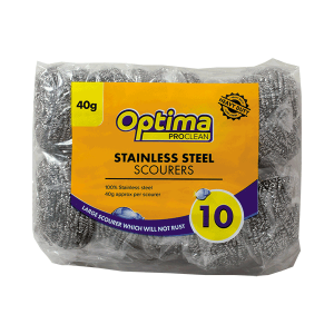 Optima Proclean Stainless Steel Scourers 40gm (10 Scourers)