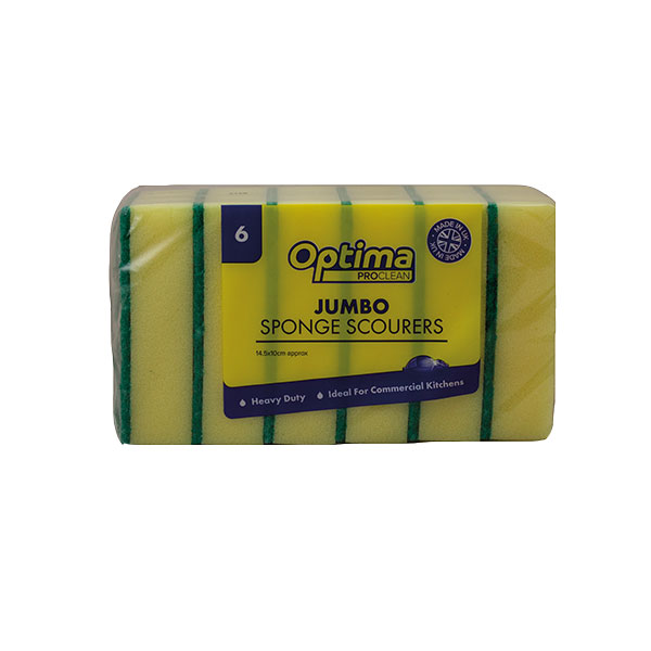 Optima Proclean Jumbo Sponge Scourers (6 Sponges)
