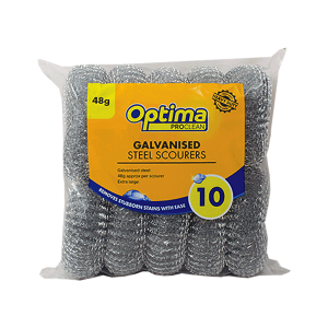 Optima Proclean Galvanised Steel Scourers 48gm (10 Scourers)