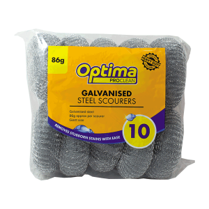 Optima Proclean Galvanised Steel Scourers 86gm (10 Scourers)