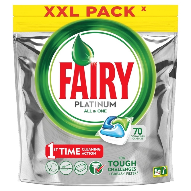 Fairy Platinum Dishwasher Tablets (70 Tablets)