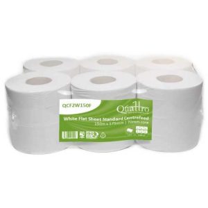 Quattro White Centrefeed Roll 2ply 150m (6 Rolls)
