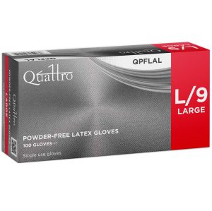 Quattro Latex Powder Free Gloves Large