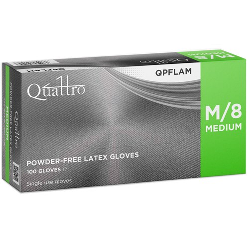 Quattro Latex Powder Free Gloves Medium