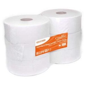 Quattro White Jumbo Toilet Rolls (6 Rolls)