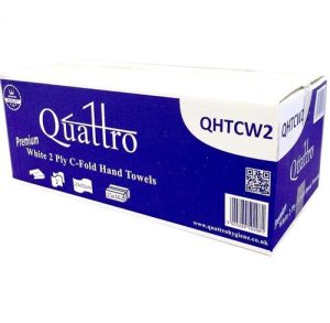 Quattro White C-Fold Towels 2ply (2430 Box)