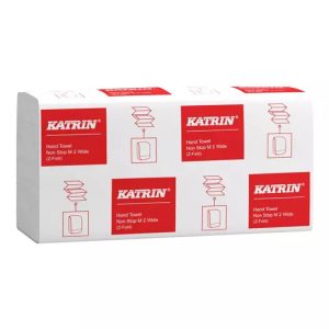 Katrin Z-fold Paper Towels Non-Stop Medium Wide x4000 2-Ply, Handy Pack 61570