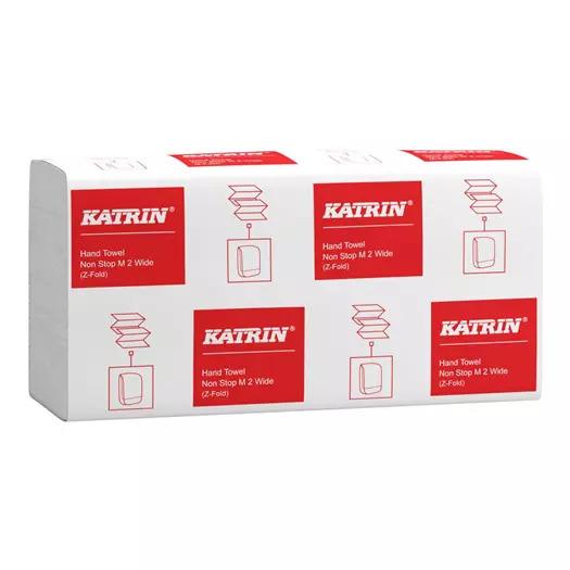 Katrin Z-fold Paper Towels Non-Stop Medium Wide x4000 2-Ply, Handy Pack 61570