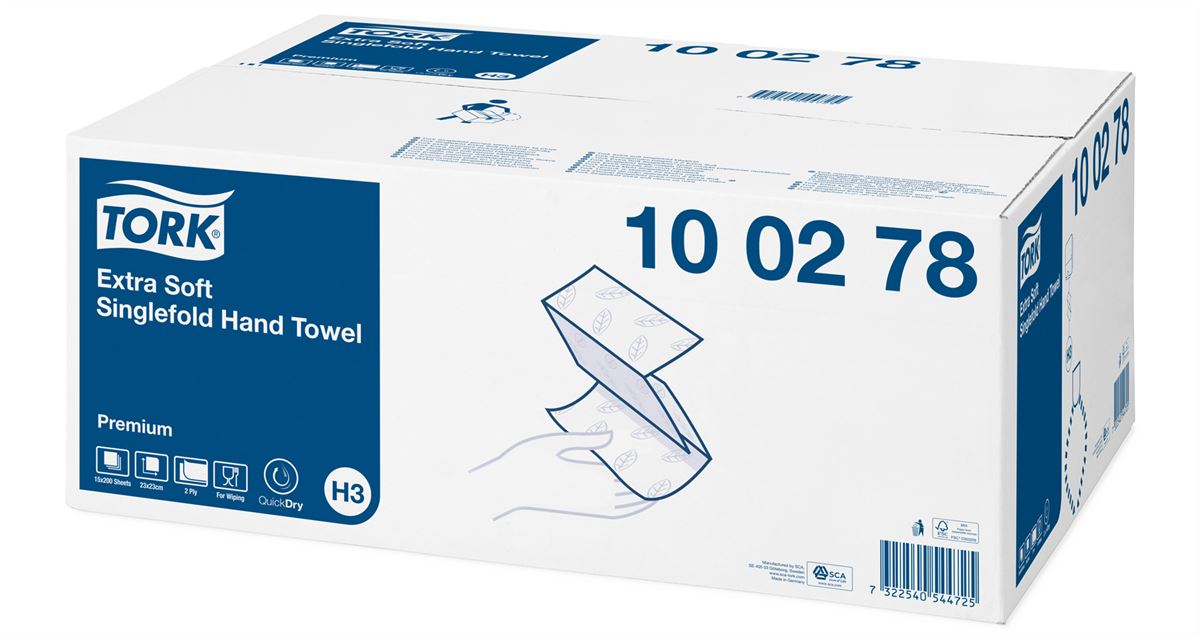 Tork 100278 Premium Zig Zag Hand Towels x3000