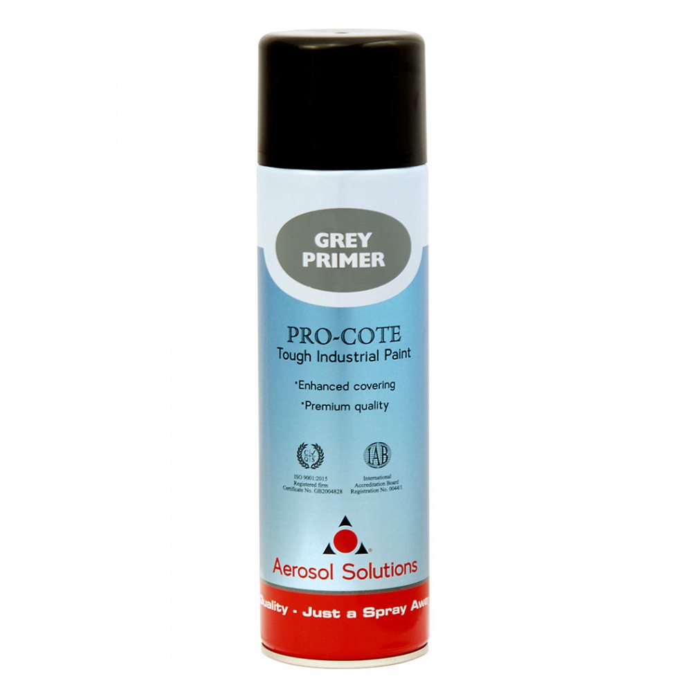 Aerosol Solutions Grey Primer Tough Industrial Paint 12x500ml