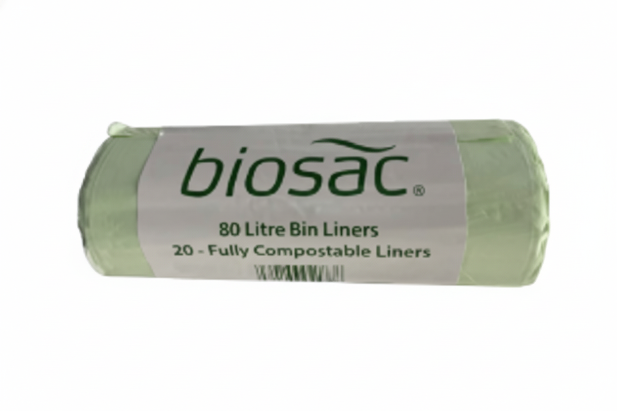 x400 Biosac 70L & 80L Compostable Bin Liner 32x39" 20 Micron