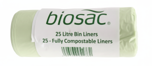 x500 25L Biosac Compostable Square Bin Liners Medium Duty 15x24x24" 18 Micron
