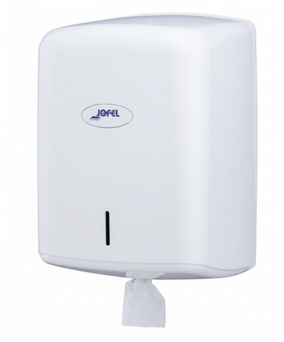 Valor White ABS Plastic Centrefeed Roll Dispenser