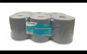 x6 Blue Centrefeed Rolls 1ply 300m