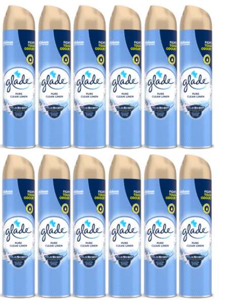 12x300ml Glade Air Pure Clean Linen